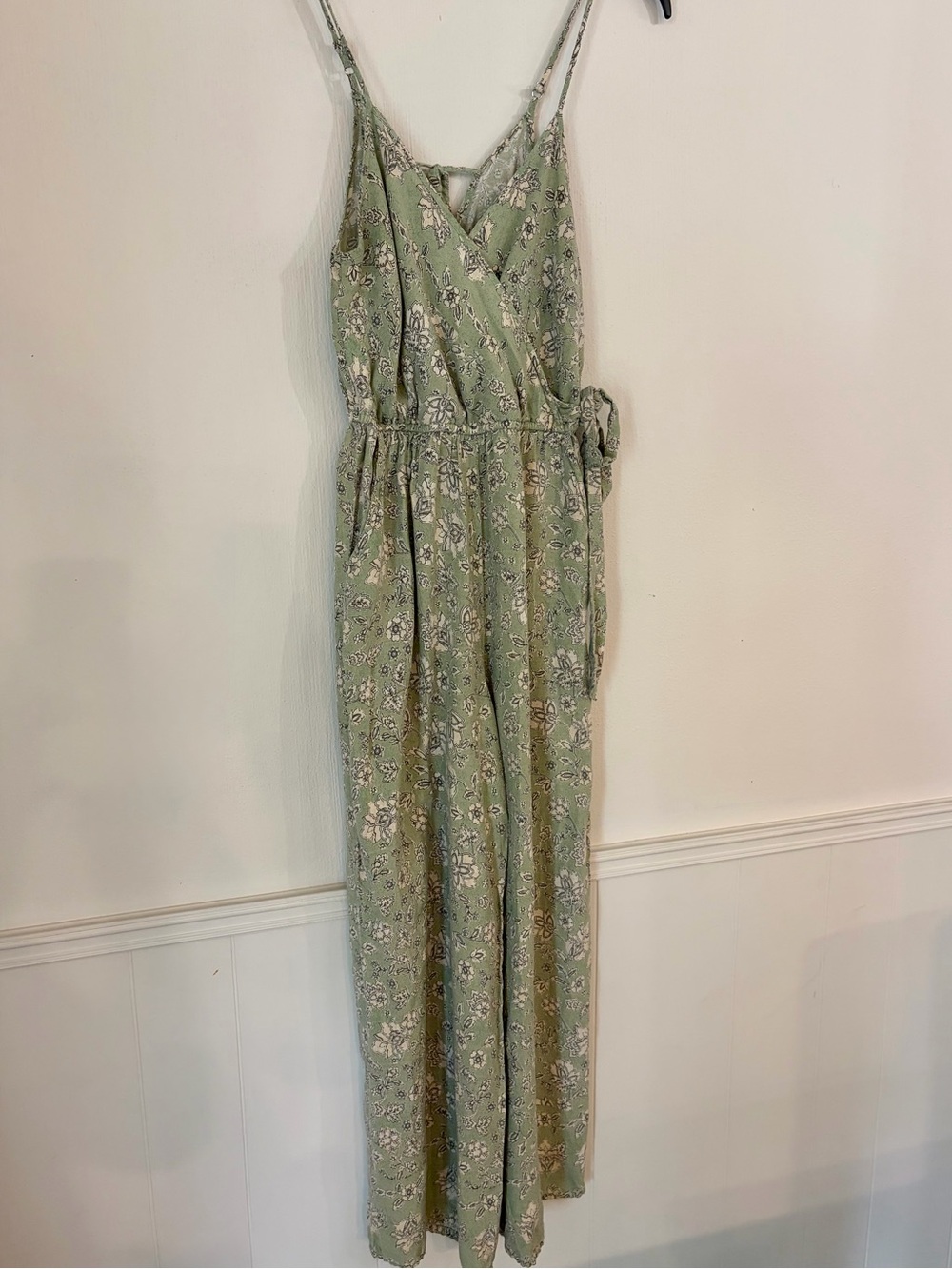 Women's Sage Floral Wrap Jumpsuit